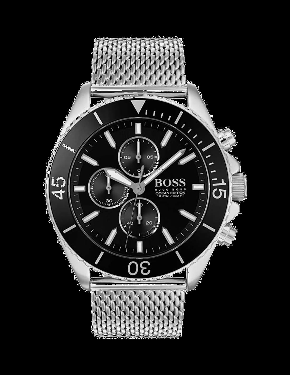 Hugo Boss 1513701 cadran noir et bracelet cuir — Montres Outlet