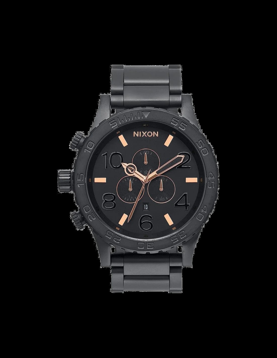 Nixon A083-957 cadran noir et bracelet cuir marron — Montres Outlet