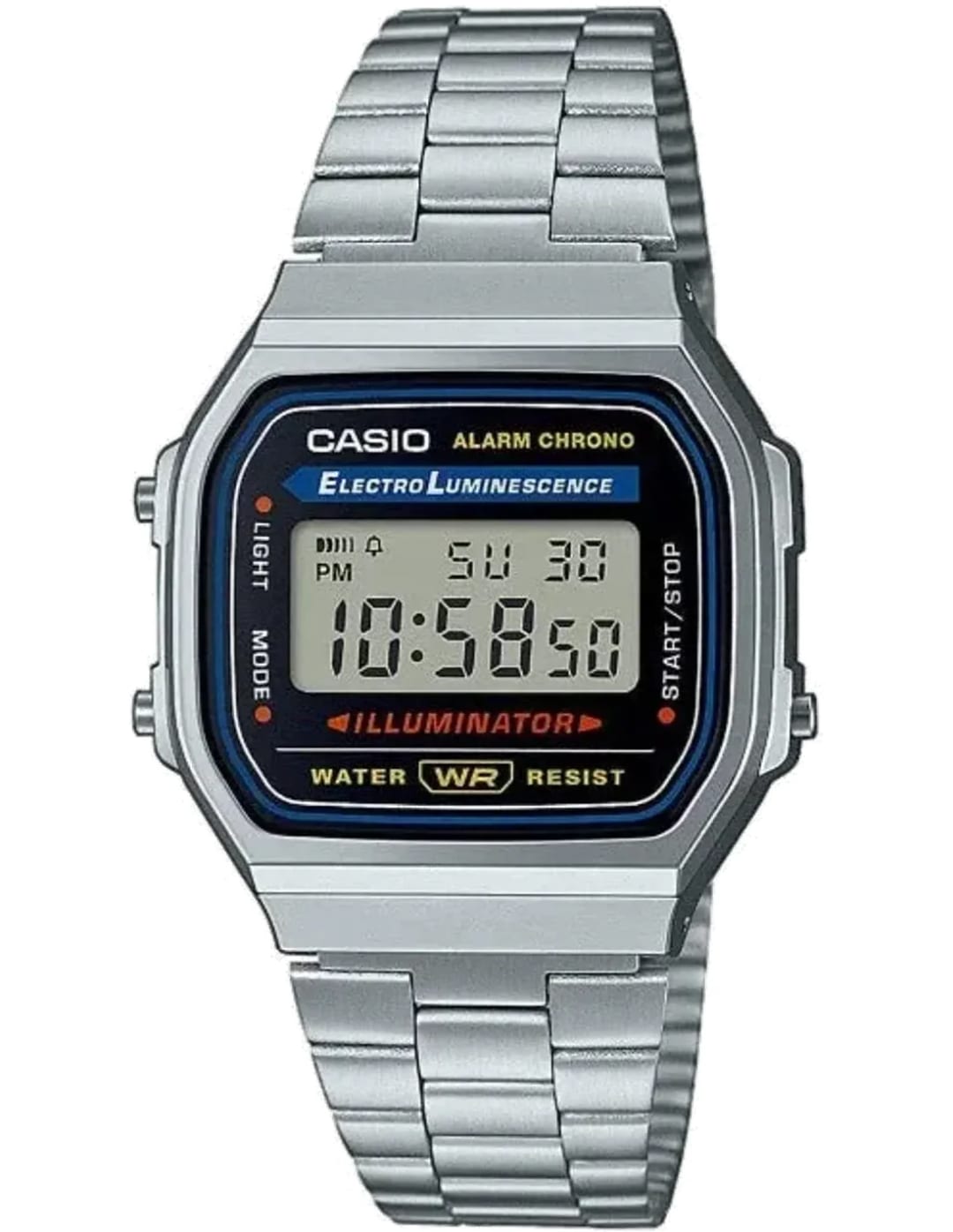 Casio Montre Casio A168WA-1YES Digitale en Métal Gris avec Éclairage Illuminator