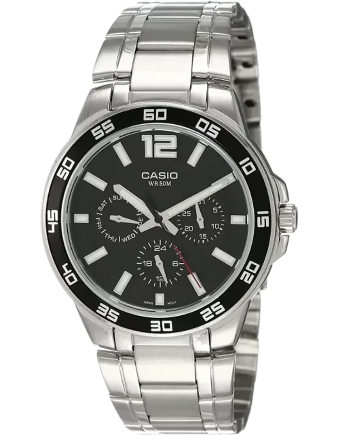 Casio Montre Casio MTP-1300D-1AVEF Argentée avec Bracelet en Acier Multi-Cadrans