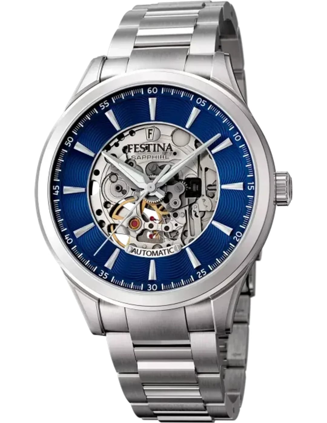 Festina Montre Homme Festina Skeleton Automatic F20536/3 Bracelet Acier Argenté