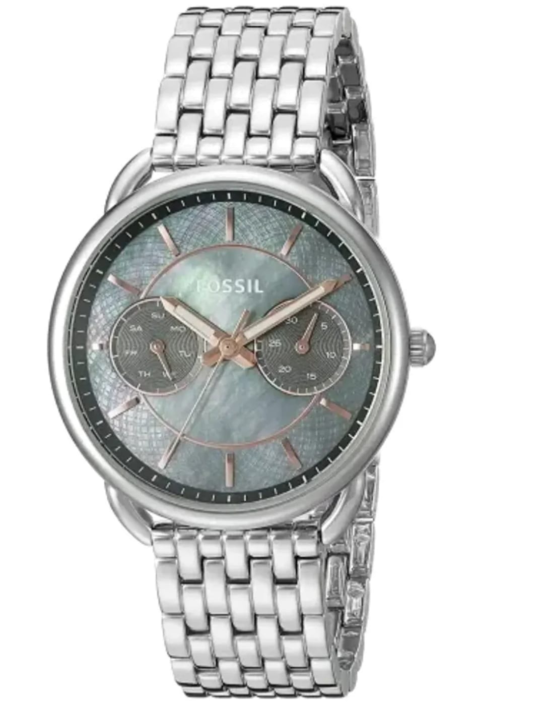 Fossil Montre femme Fossil ES3911 Cadran Nacre Gris et Or Rose