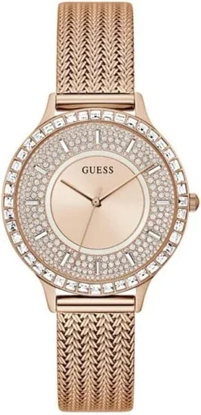 Guess Montre Guess Soiree GW0402L3 Femme or rose - Boîtier serti, maille milanaise
