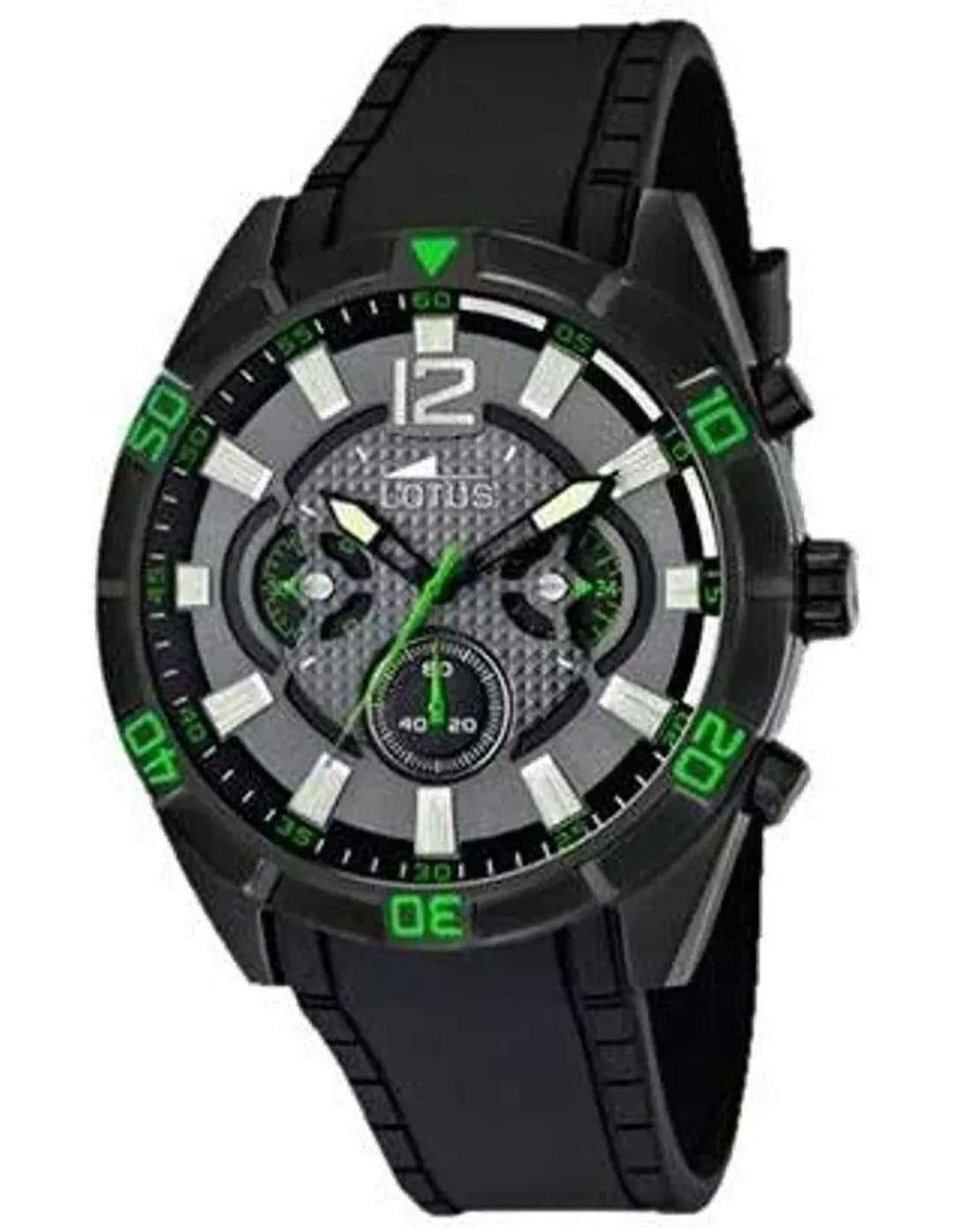 Lotus Montre Homme Lotus Chrono L10114/3 Noire et détails verts