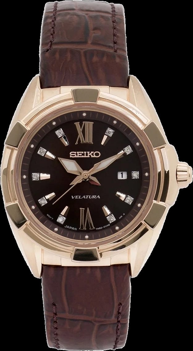 Seiko Montre Seiko SXDG12P1 Velatura Cadran marron et Diamants