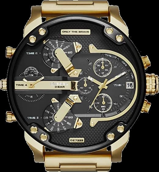 Diesel Montre Diesel Mr Daddy 2.0 dorée XXL DZ7333 cadran noir multifonctions