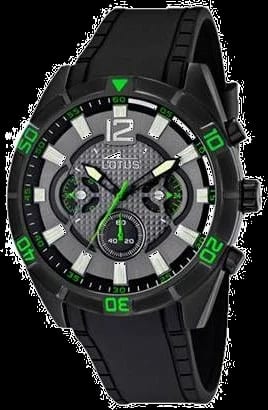 Lotus Montre Homme Lotus Chrono L10114/3 Noire et détails verts