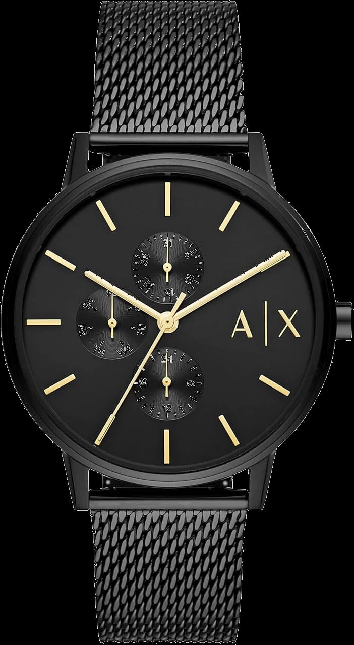 Montre Armani Exchange AX2716 homme cadran noir bracelet acier inoxydable