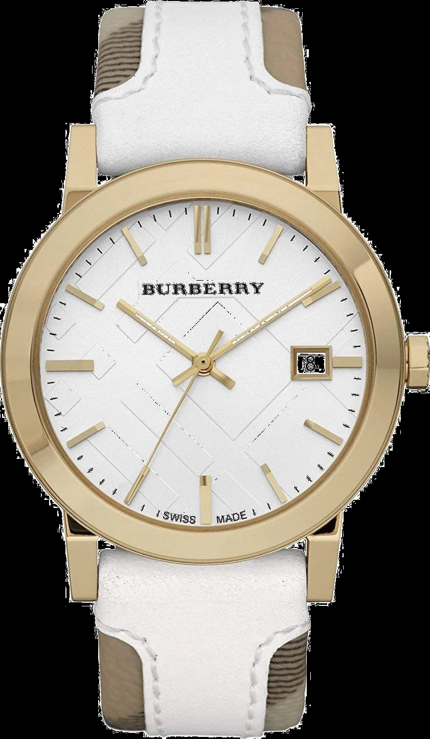 Montre Burberry BU9015 femme cadran blanc bracelet cuir