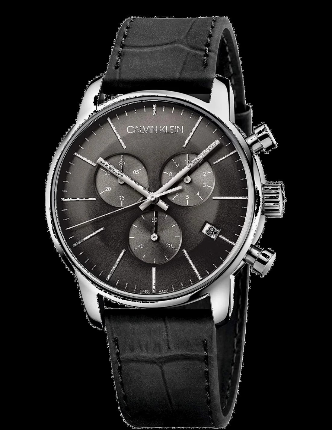 Montre Calvin Klein K2G271C3 homme cadran noir bracelet cuir