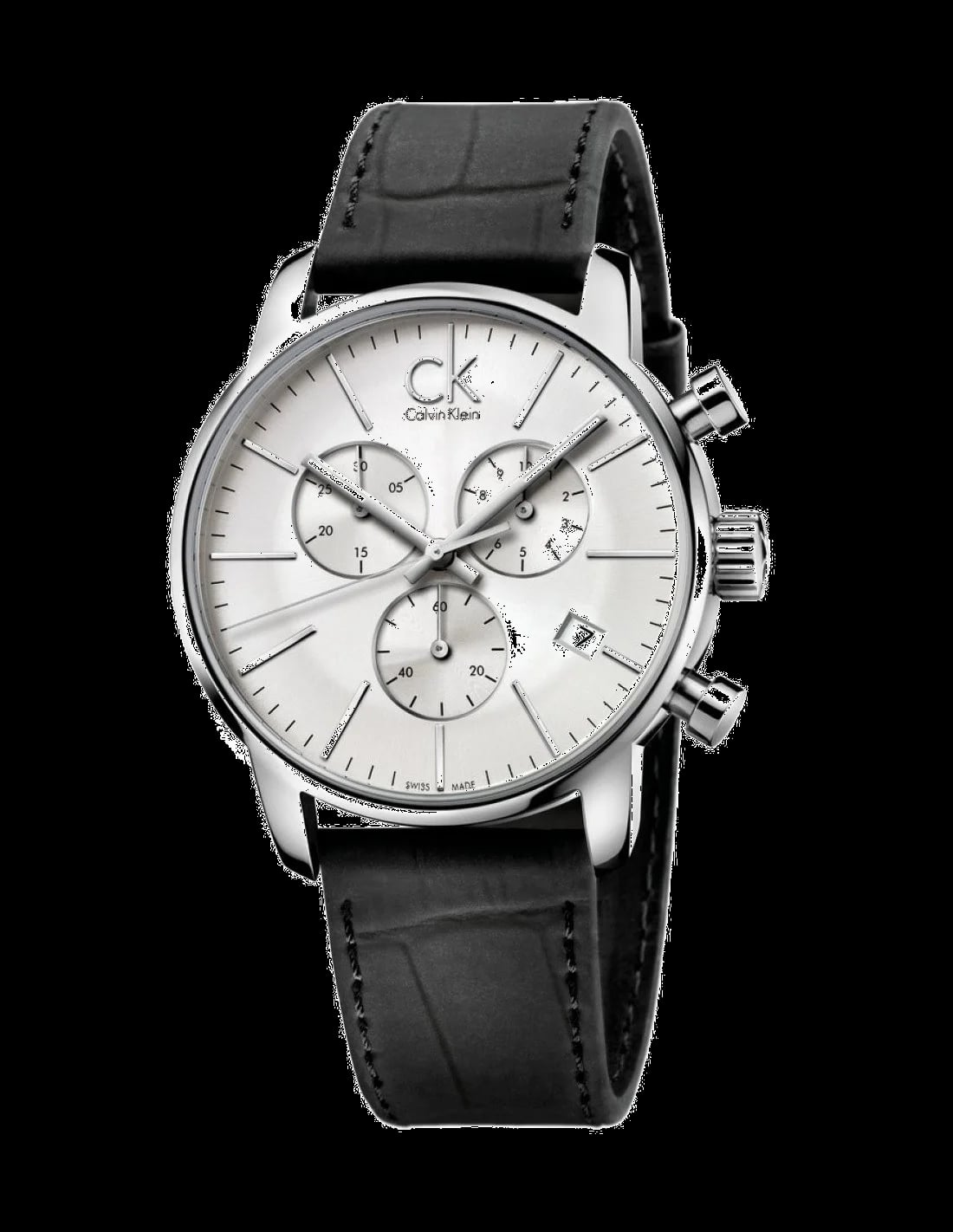 Montre Calvin Klein K2G271C6 homme cadran argent bracelet cuir