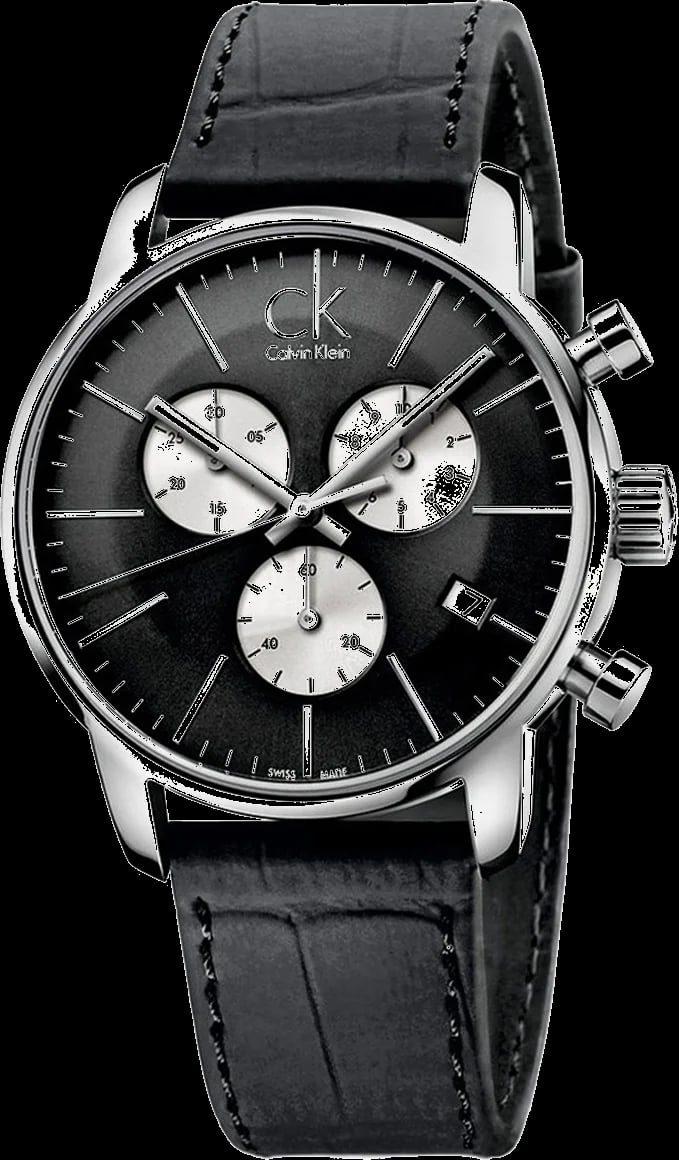 Montre Calvin Klein K2G271CX homme cadran noir bracelet cuir