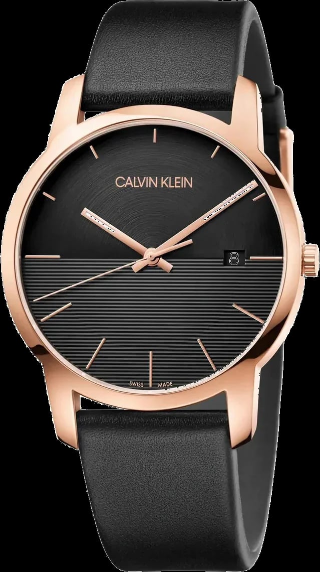 Montre Calvin Klein K2G2G6CZ homme cadran noir bracelet cuir