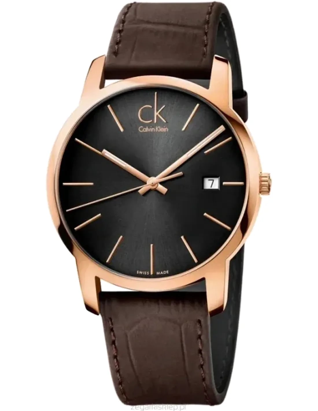 Montre Calvin Klein K2G2G6G3 homme cadran noir bracelet cuir