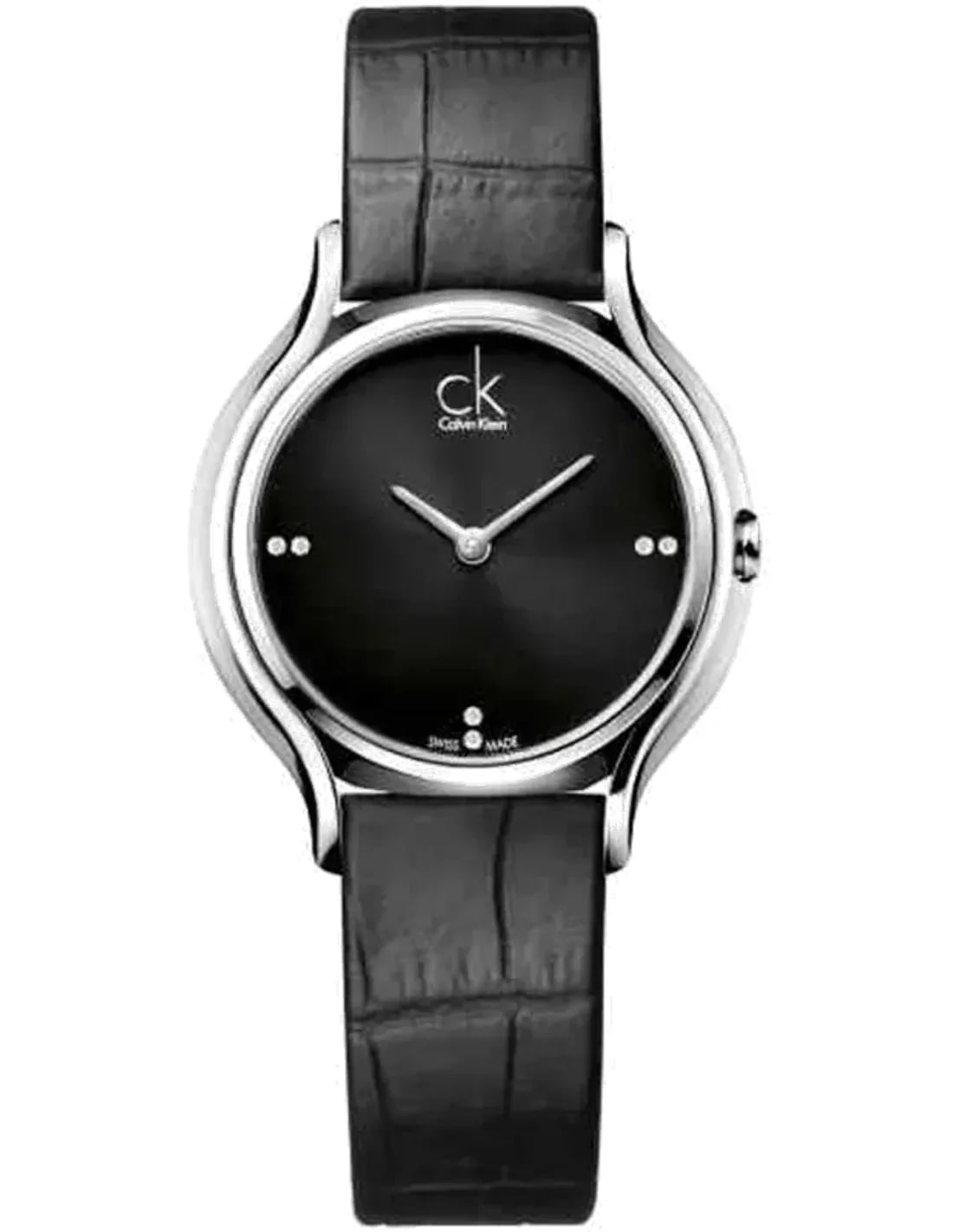 Montre Calvin Klein K2U231CS femme cadran noir bracelet cuir