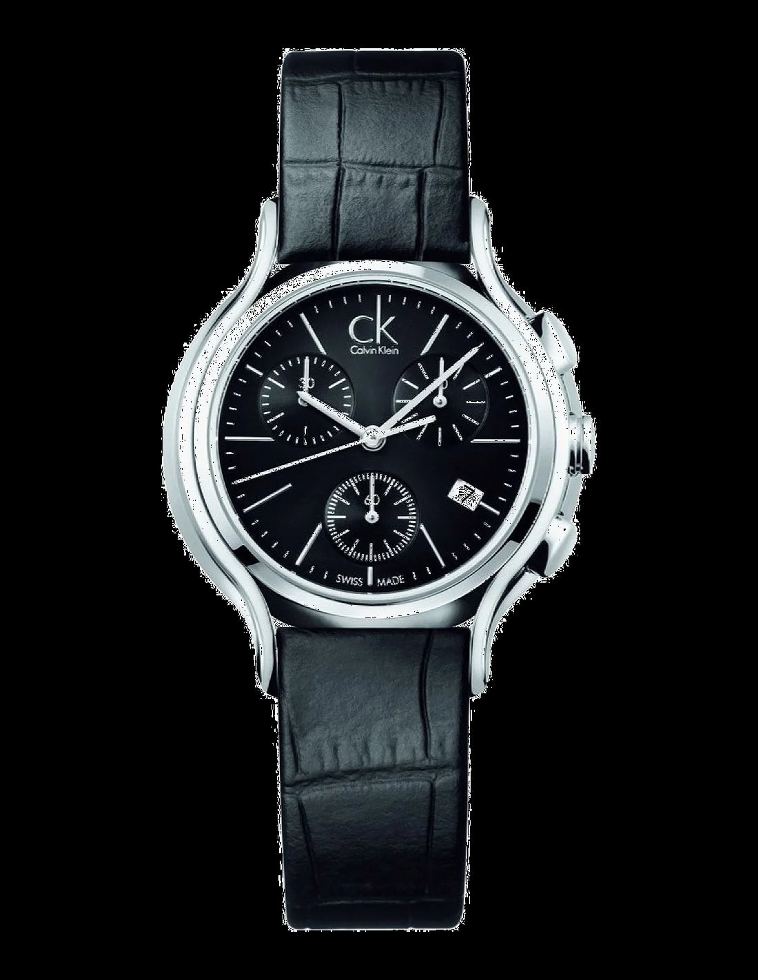 Montre Calvin Klein K2U291C1 femme cadran noir bracelet cuir