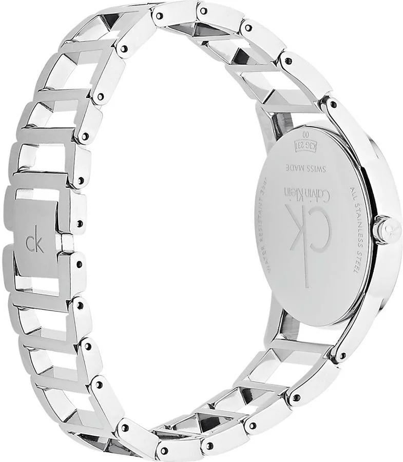Montre Calvin Klein K3G23126 femme détail cadran argent