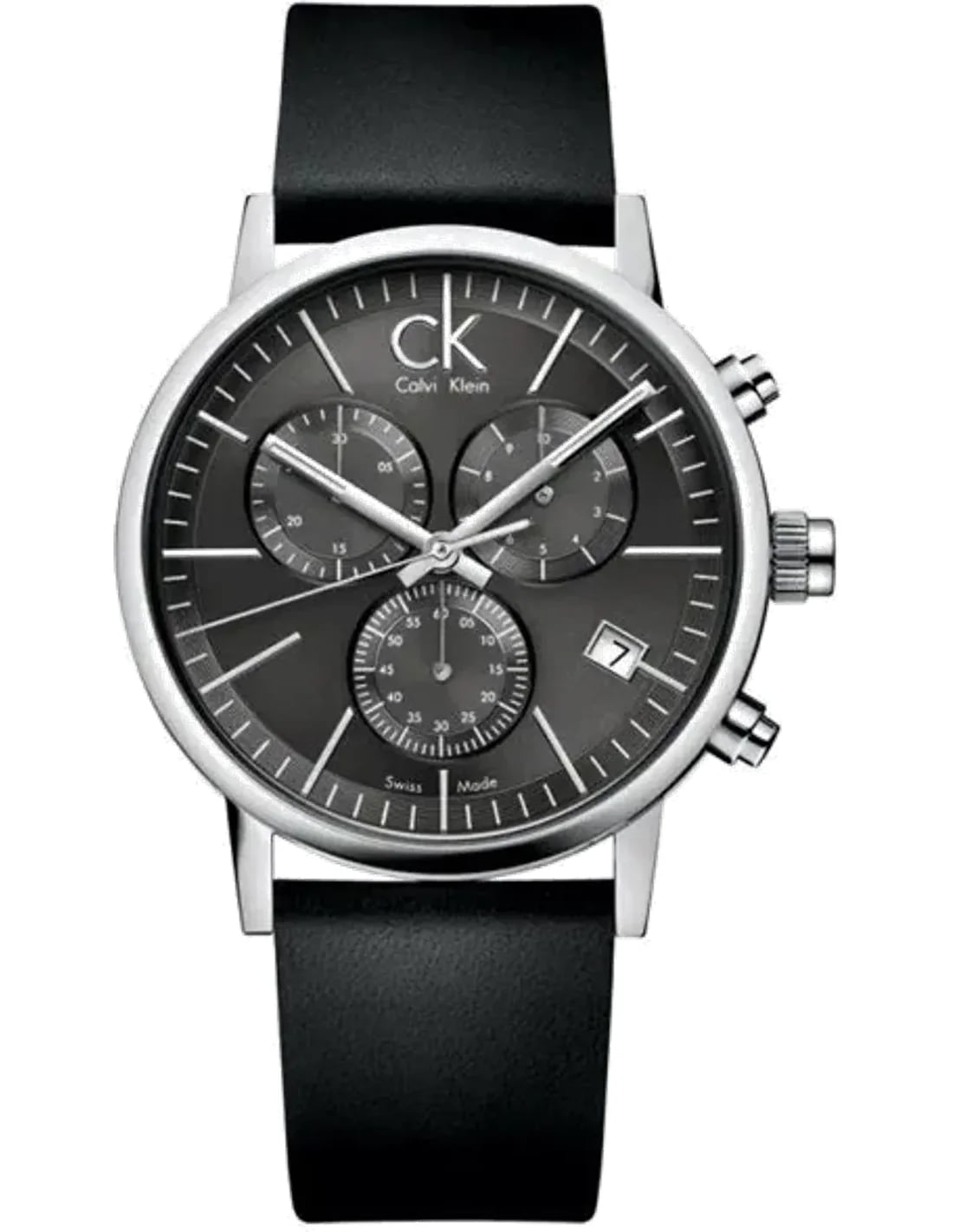 Montre Calvin Klein K7627107 homme cadran noir bracelet cuir