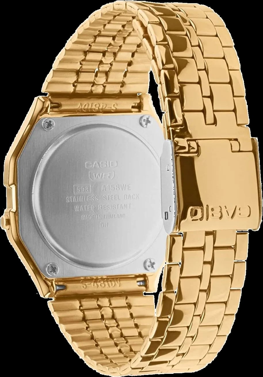 Montre Casio A158WETG-9A unisexe détail cadran or