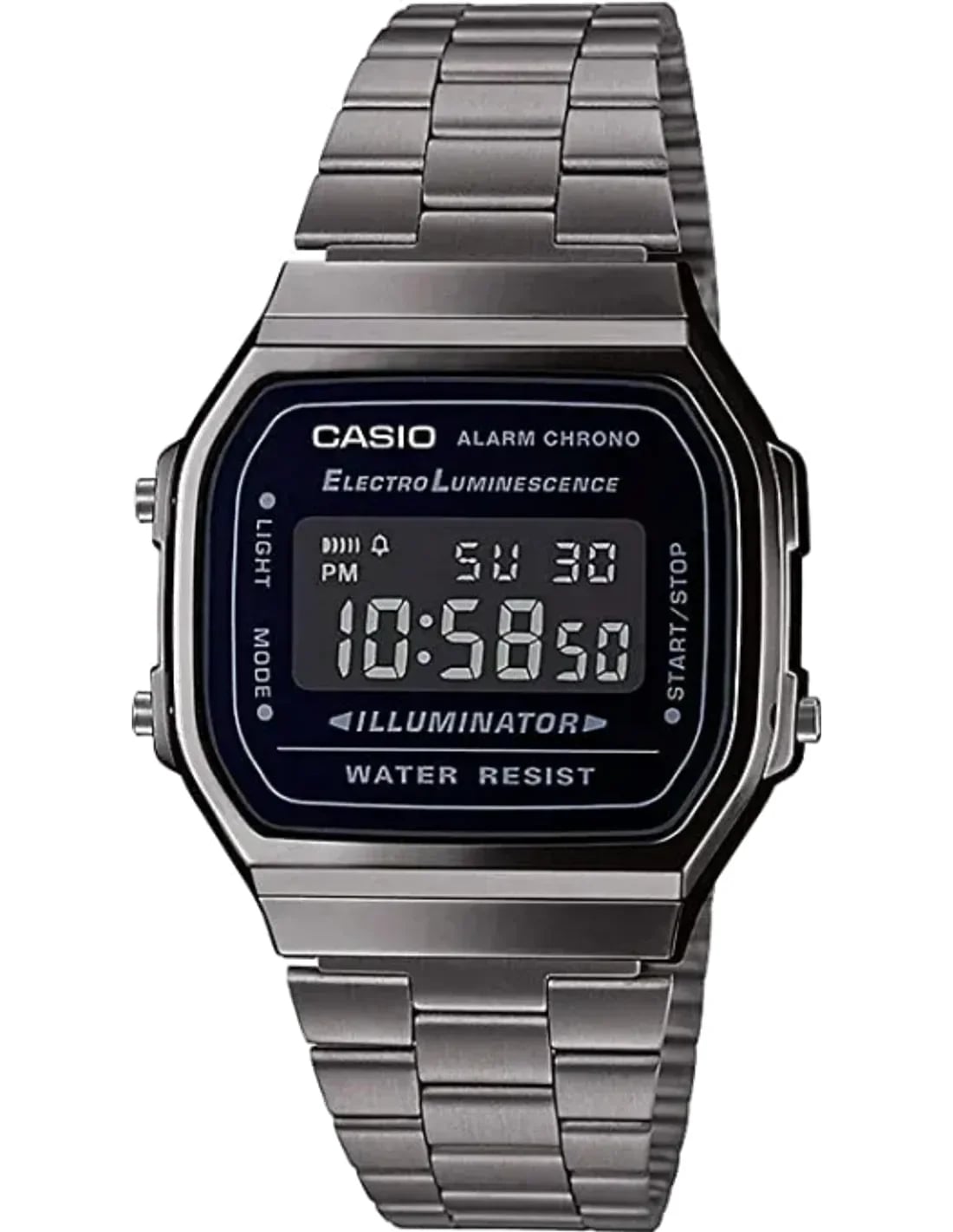 Montre Casio A168WEGG-1BEF unisexe cadran noir bracelet acier