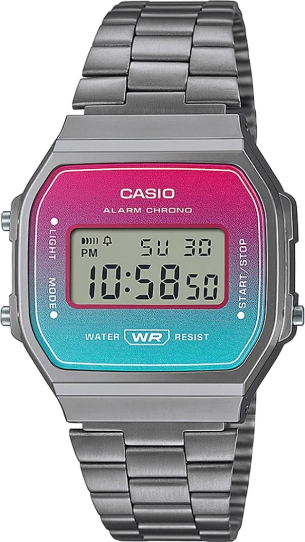 Montre Casio A168WERB-2AEF unisexe cadran rose bracelet acier inoxydable