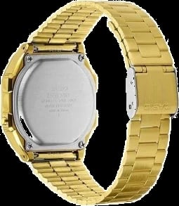 Casio A168WERG-2AEF bracelet acier inoxydable or fermoir clip profil