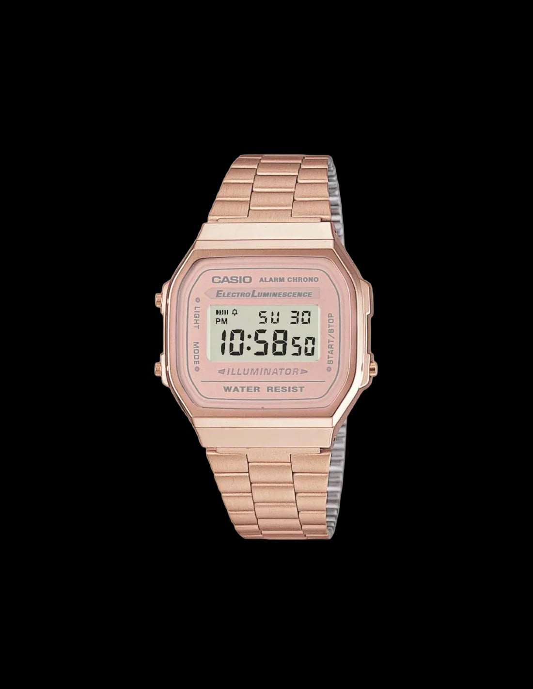 Montre Casio A168WG-5DF femme cadran gris bracelet acier