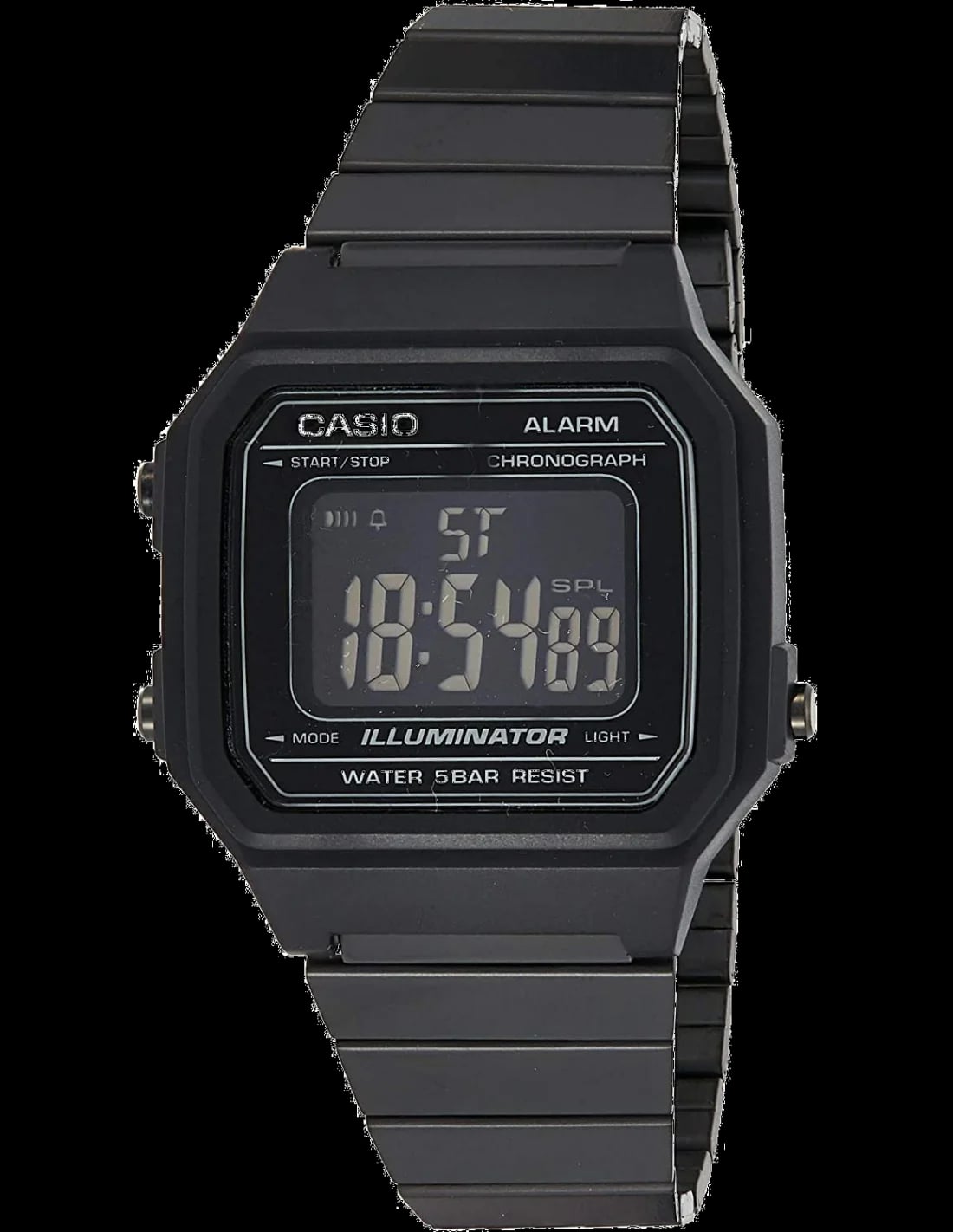 Montre Casio B650WB-1B homme cadran noir bracelet acier inoxydable