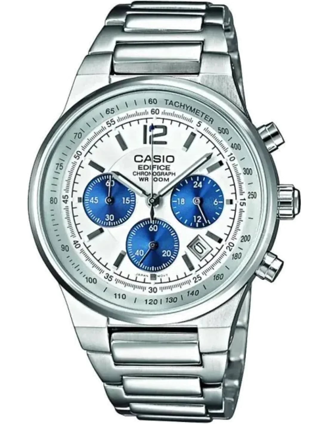 Montre Casio EF-500D-7AVEF homme cadran blanc bracelet acier