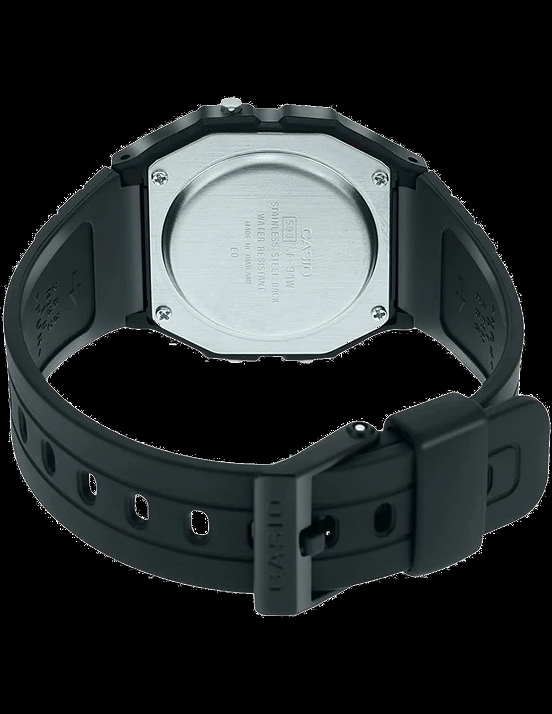 Montre Casio F-91W-3SDG homme détail cadran gris