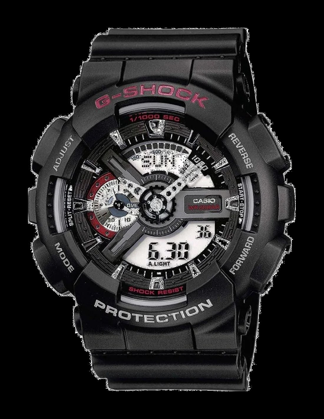 Montre Casio GA-110-1AER homme cadran blanc bracelet résine