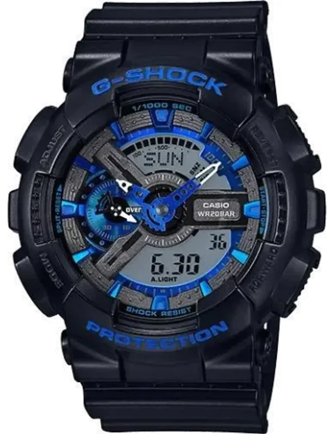 Montre Casio GA110CB-1A noire avec cadran multifonction digital-analogique, look robuste et sportif
