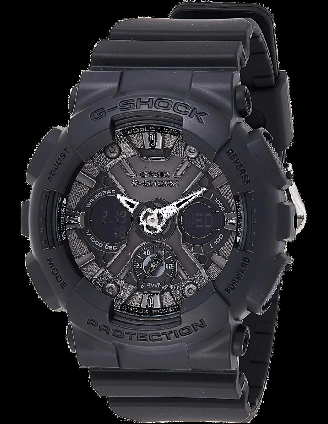 Montre Casio GMA-S120MF-1AER cadran noir mat avec affichage analogique et digital, look sportif robuste