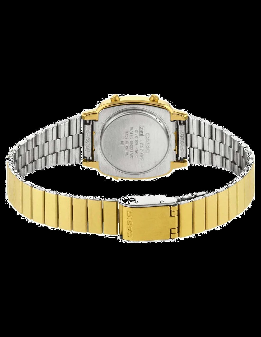 Casio LA670WEGA-9EF verso boîtier or quartz étanche non étanche