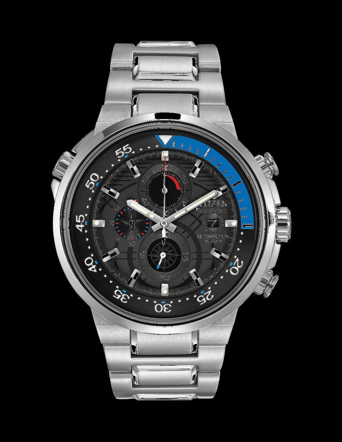 Montre Citizen CA0440-51E au cadran argenté et aiguilles luminescentes, sport chic