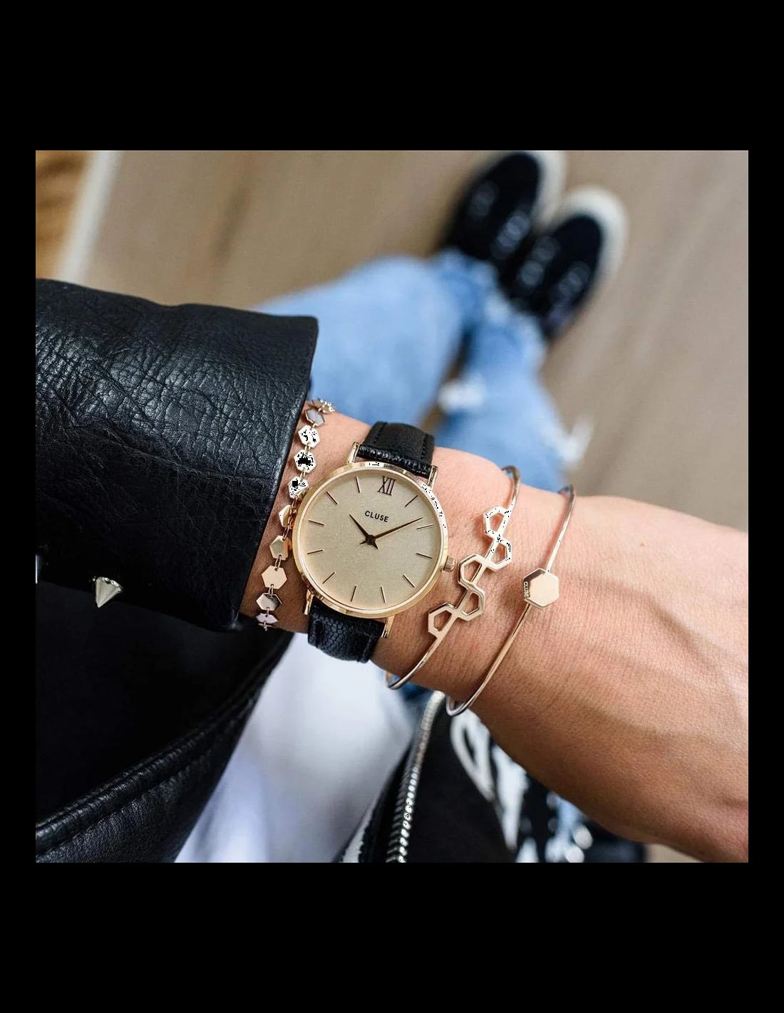 Montre Cluse CL30051 femme détail cadran doré