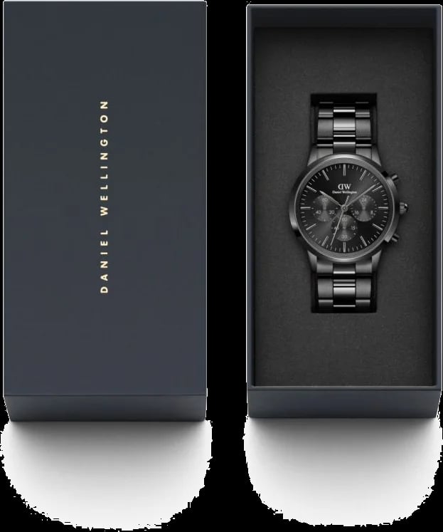 Montre Daniel Wellington DW00100642 homme détail cadran noir