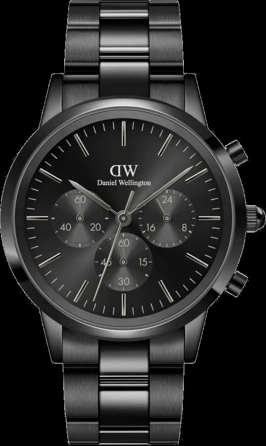 Montre Daniel Wellington DW00100642 homme cadran noir bracelet acier inoxydable