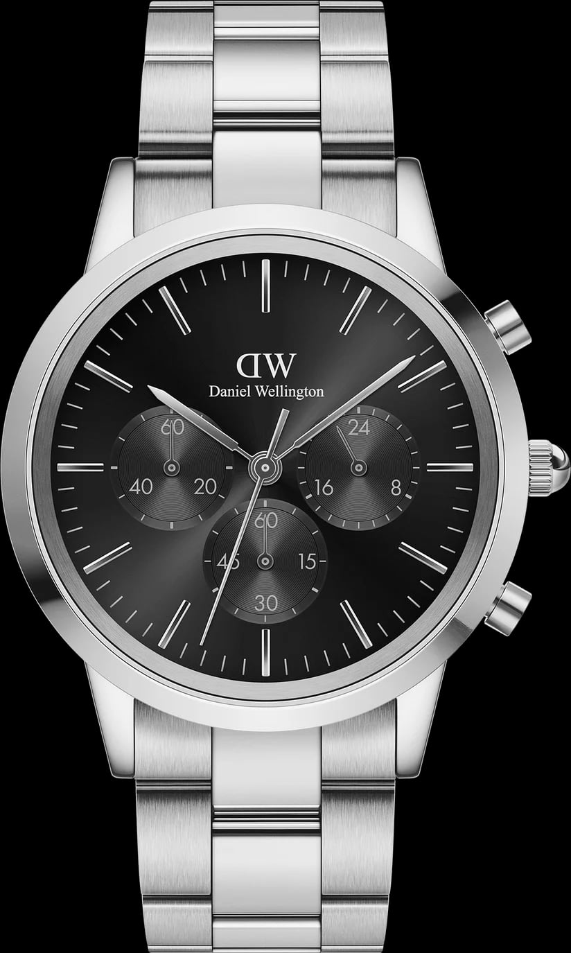 Montre Daniel Wellington DW00100645 homme cadran noir bracelet acier inoxydable
