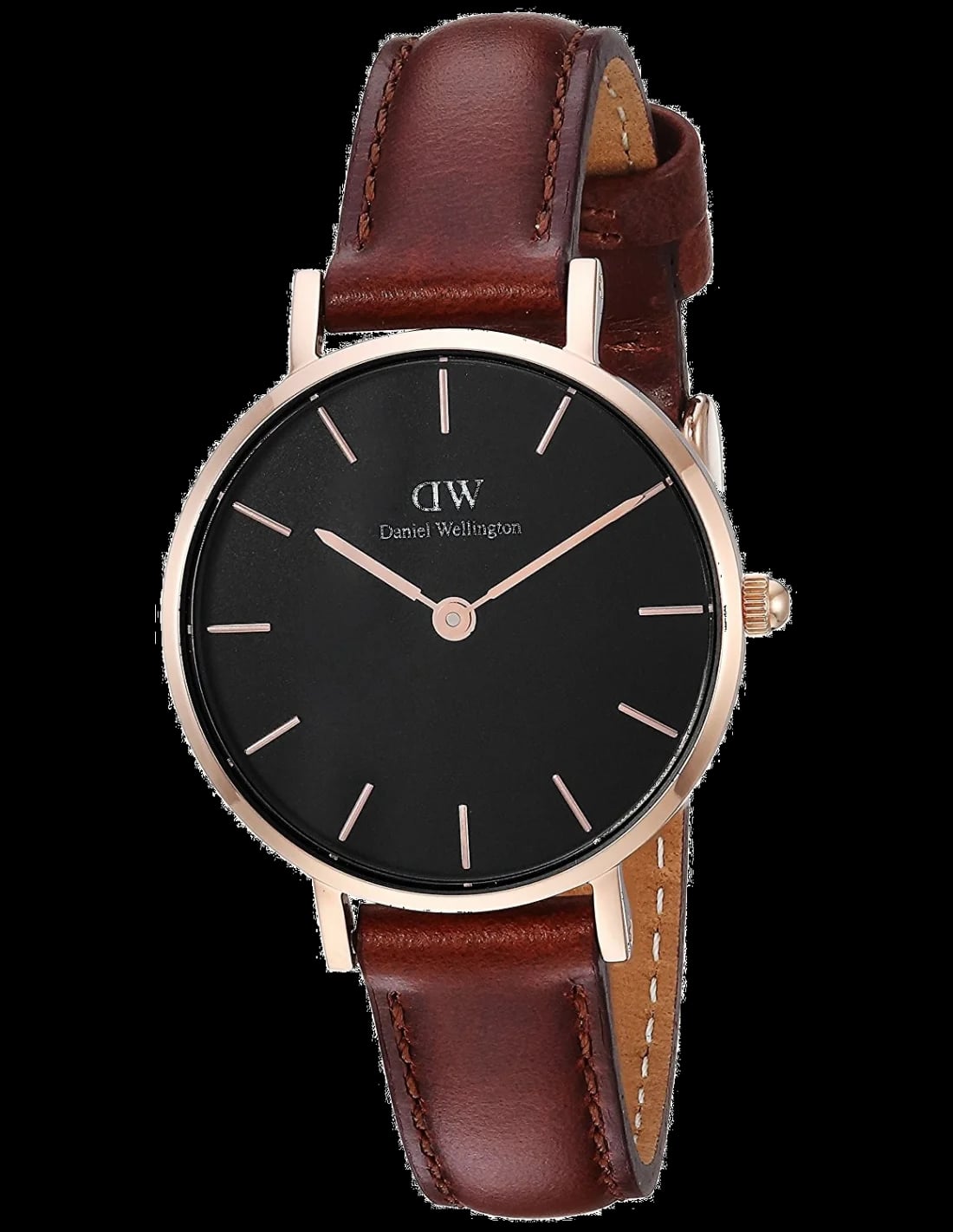 Montre Daniel Wellington DW00100225 cadran blanc épuré avec aiguilles fines et index bâtons minimalistes sur fond argenté
