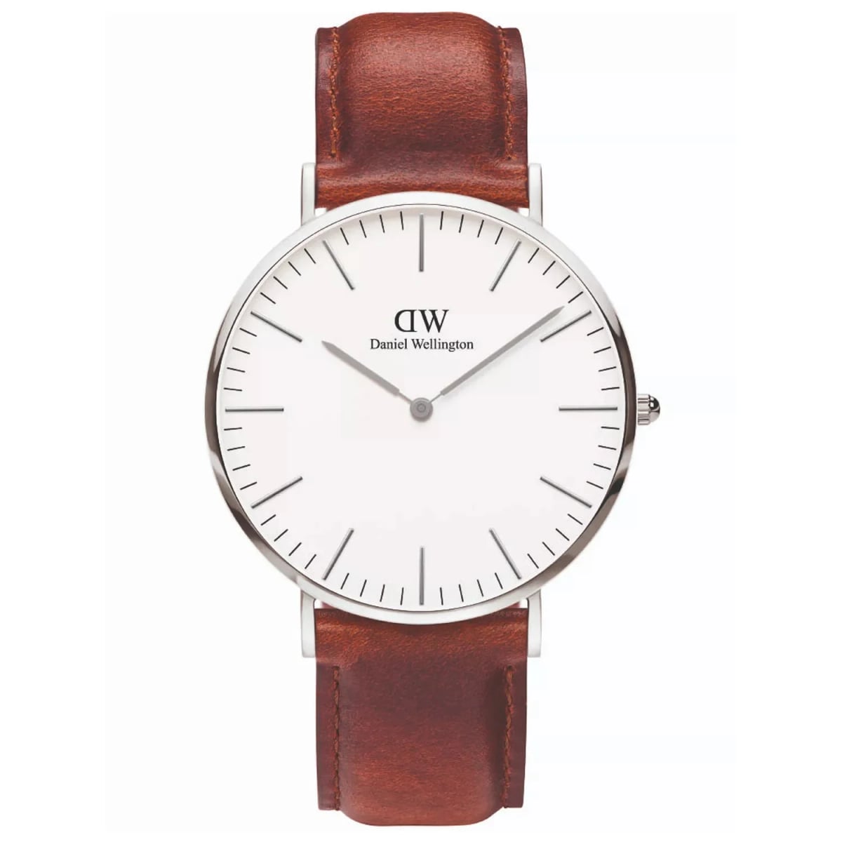 Montre homme Daniel Wellington DW00100021 cadran blanc bracelet cuir marron