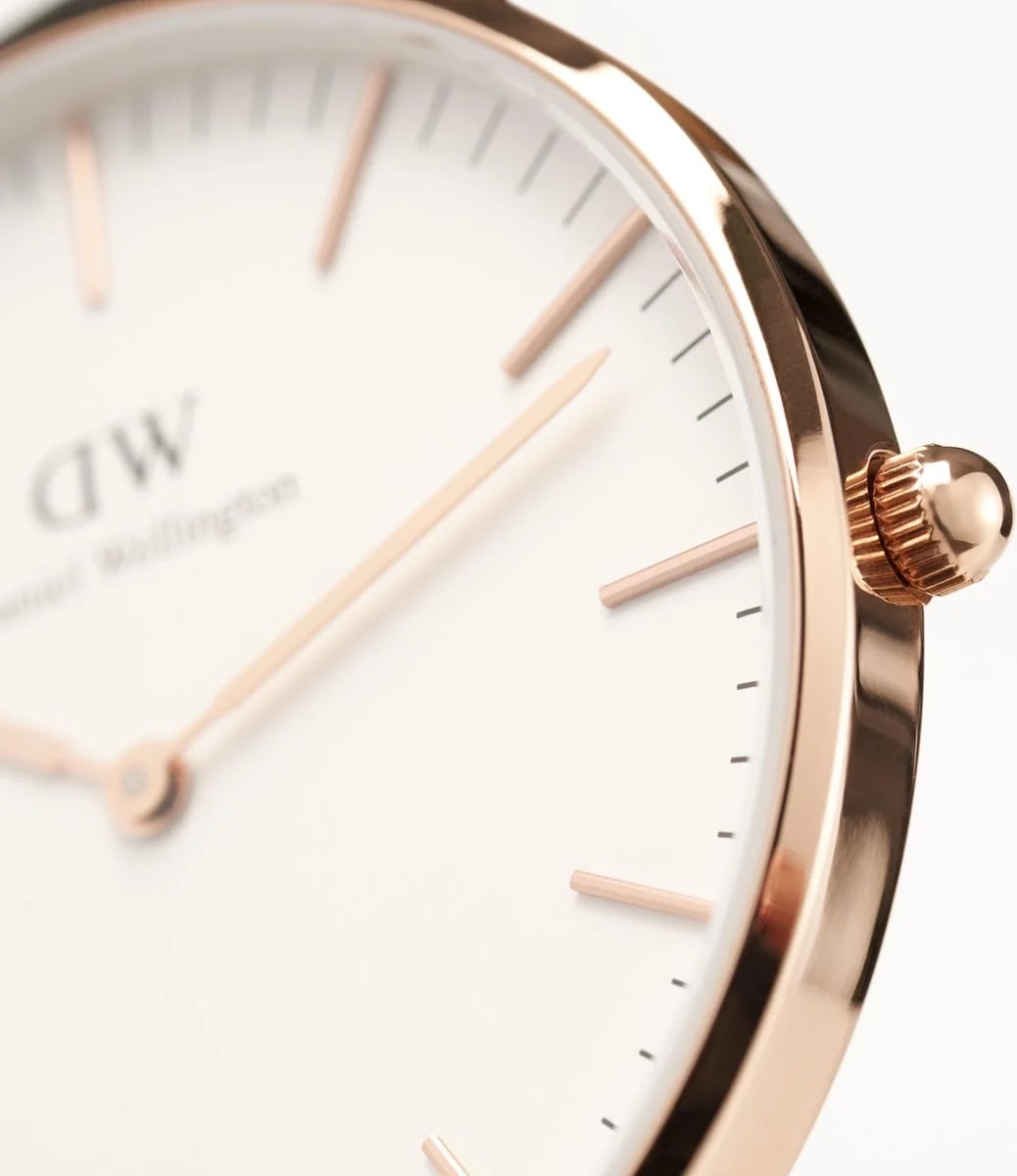 Montre Daniel Wellington DW00100036 unisexe détail cadran blanc