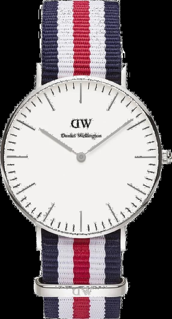 Montre Daniel Wellington DW00100051 Classic Canterbury unisexe cadran blanc acier 36mm