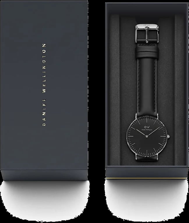 Montre Daniel Wellington DW00100145 femme détail cadran noir