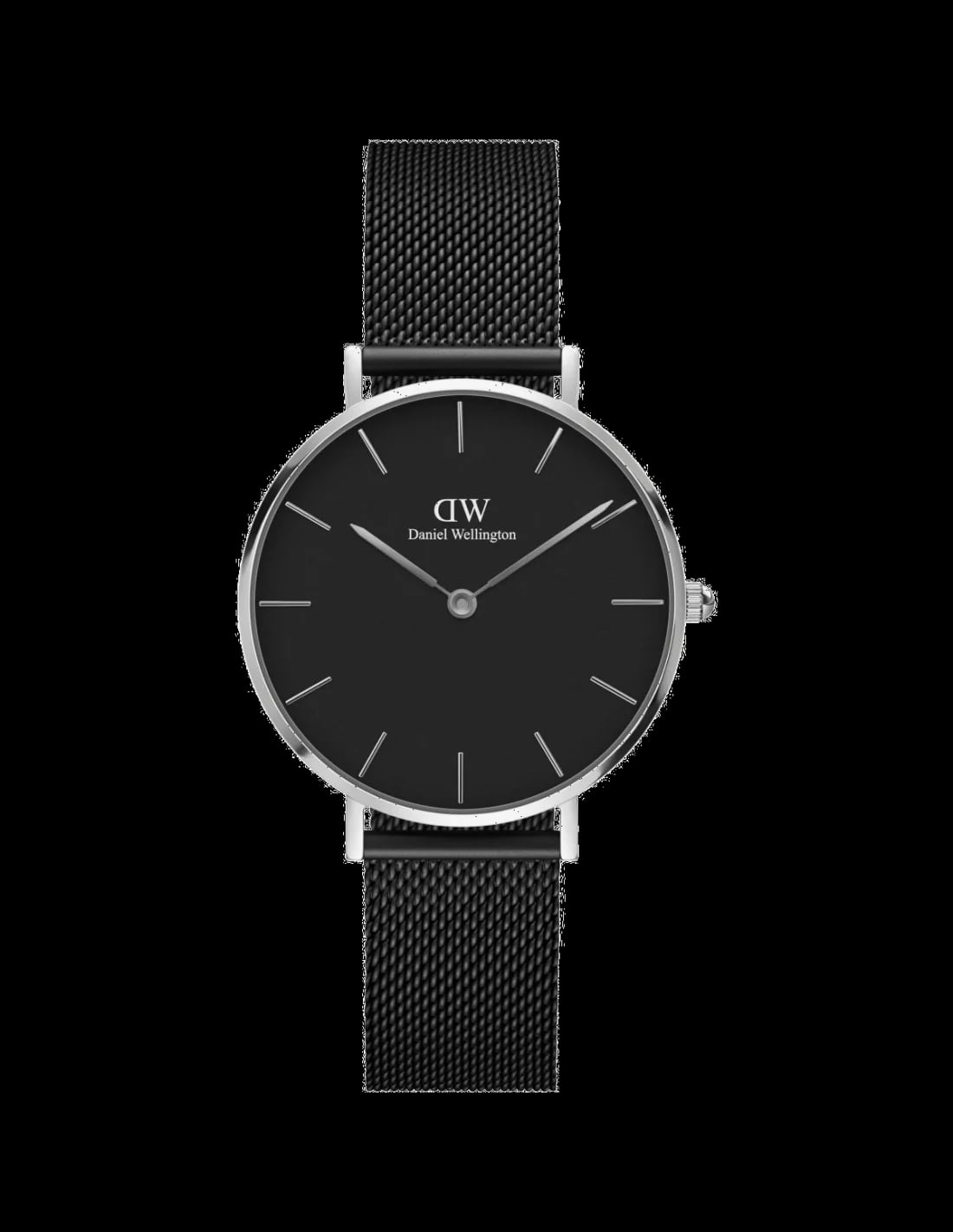 Montre Daniel Wellington DW00100202 au cadran noir et blanc minimaliste avec boîtier acier fin