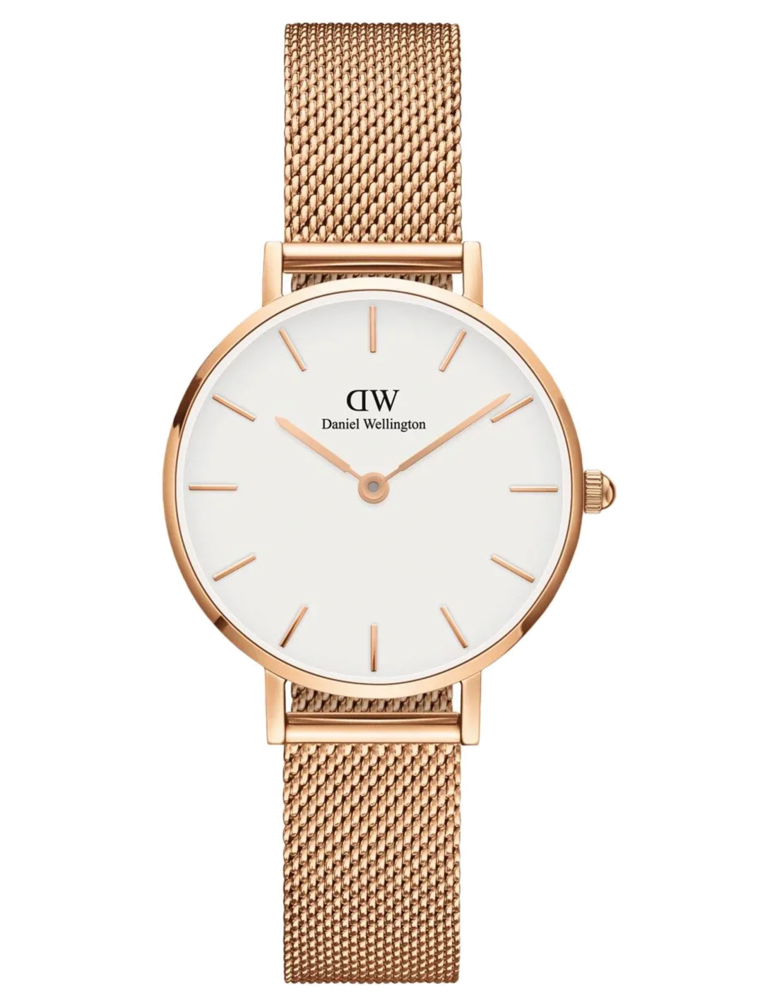 Montre Daniel Wellington DW00100219 femme cadran blanc bracelet maille or rose