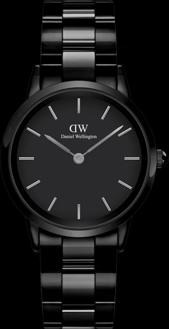 Montre Daniel Wellington DW00100414 femme cadran noir bracelet acier