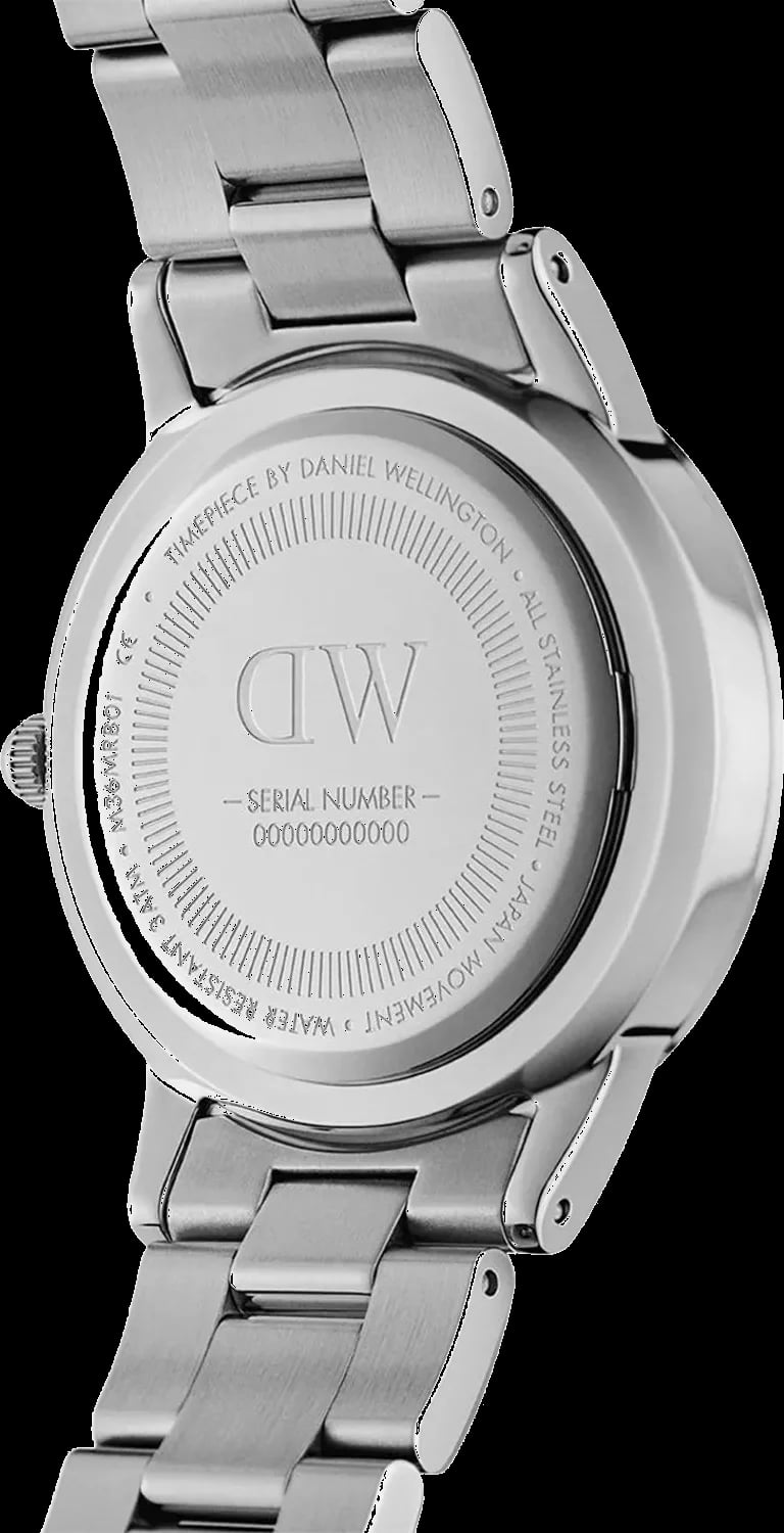 Montre Daniel Wellington DW00100448 femme verso boîtier argent