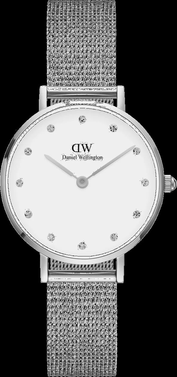 Montre Daniel Wellington DW00100602 Petite Lumine femme cadran blanc bracelet acier