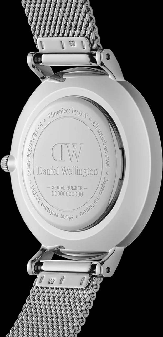 Montre Daniel Wellington DW00100661 femme détail cadran noir